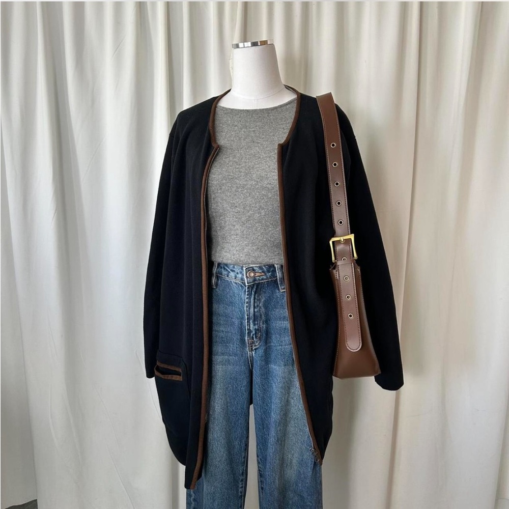 Vintage Lauren Ralph Lauren Cardigan Zip-up Cotton Cardigan Sweater 3X - Picture 3 of 8